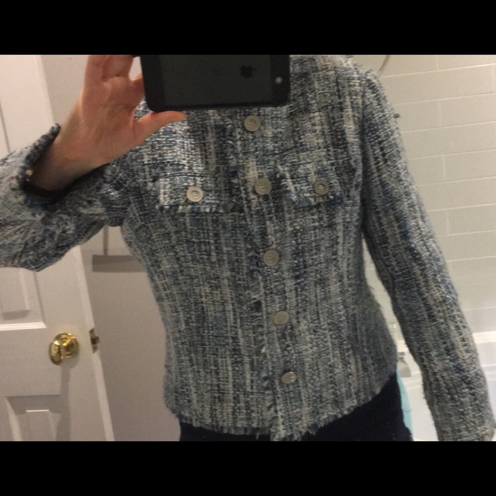 Chanon Collection beautiful blue tweed jacket